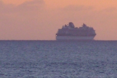 Cruise ship at sunset 5/16 (40 time zoom)